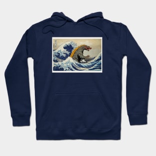 Godzilla vs the great wave off kanagawa Hoodie